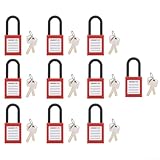 Besttoolifes Sicherheits-Vorhängeschlösser-Set, 10 Stück, mit wiederbeschreibbaren Lotoanhängern, Nylon, isoliert, verschiedene Schlüssel, Anti-Rost für Ausrüstung, Wartung, industrielles