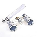 ANGEEK 3X25 Opera Theater Horse Racing Glasses Binocular Telescope with Handle/Accessory Kit Women Telescope (Silver)