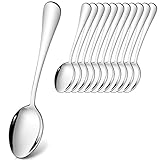 Tafellöffel 12er Set, Joyfair Edelstahl Esslöffel Suppenlöffel Set, 20.8cm Groß Löffel, Modernes Menülöffel für Küche/Zuhause/Restaurant, Runde Griffe & Glatte Kanten, Spülmaschinenfest