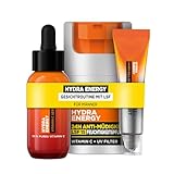 L'Oréal Men Expert Pflegeset mit Sonnenschutz für Männer, Mit Gesichtscreme LSF 15, Gesichtsserum und Augen Roll-On, Set für Herren mit Vitamin C, Hydra Energy, 3-teilig