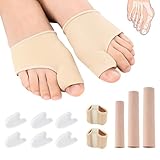 hallux valgus korrektur,11 Stück Zehenspreizer Hallux Valgus, Zehenschutz, Zehenspreizer Mit Silikonpads, Wiederverwendbar Und Waschbar,Geeignet Für Ballenzeh Und Hammerzehen,Unisex,Hautton