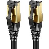 deleyCON 3,0m CAT8.1 LAN Kabel Patchkabel Netzwerkkabel - RJ45 LAN DSL Kabel Kupfer S/FTP Schirmung 2000 MHz 40 Gbit - CAT.8 Ethernet Kabel RJ45 Stecker vergoldet - Schwarz
