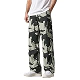Generisch Jogginghose Herren Lang Sporthose Baggy Tarnmuster Durck Wanderhose Atmungsaktiv Trainingshose Camouflage Straight Sweathose Bequem Laufhose Trekkinghose Freizeithose