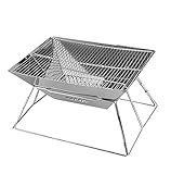 Picknickgrill Grill Campinggrill Tragbarer Holzkohlegrill Im Freien BBQ-Grill, Der Edelstahl-faltenden Kampierenden Grill Für Kampierendes Picknick Kocht BBQ Grills(Rectangular)