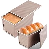 Wifujoy 2Pcs Brotbackform mit Deckel, Backform aus Gusseisen, 21.5cm+18.8cm, Backform Rechteckig aus Gusseisen, Toastbrot Backform, Kastenform zum Brot backen, Brottopf zum Backen Hausgemachter Brot