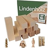 Edpas Schnitzholz Linde - 10er Pack Holzblöcke, Lindenholz zum Schnitzen, Basteln und Drechseln, lindenholz zum schnitzen, Holz zum Schnitzen für Kinder und Erwachsene