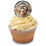 Cakeshop Cupcake Personalisierte Essbare Kuchenaufleger Mit Wunschtext | Personalisieren Sie Bild & Text | Für Geburtstage & Feiern | Zuckerguss- & Oblatenpapier-Optionen