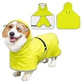 YBCCBY Hunderegenmantel Wasserdicht für Große Hunde bis 54cm Regenjacke mit Reflexstreifen Dog Raincoat Verstellbar Hund Regenschutz Belly Guard Atmungsaktiv Regenbekleidung (Gewicht 17,5-22,5 kg)