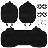 3 Stück Autositzauflage für vorder rückbank, Leinen atmungsaktiv Universal Sitzauflagen Rutschfest auto vorder rückbank sitzschoner, Verschleiß kratzfest und Flexibel Sitzauflage Auto, schwarz