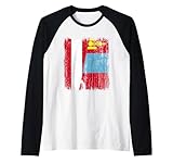 Österreich Mongolei Halbflagge Österreichisches Mongolisches Trikot Raglan
