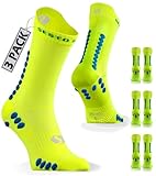 sesto senso 3 Paar Sportsocken Gelb Herren Damen Bunte Laufsocken Wadensocken Wasserabweisend 35-38 Yellow