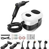 FormiPow 2500W Dampfreiniger Handgerät, 1400ML Tank Tragbarer Handdampfreiniger, 3-Gang-Verstellung mit 6 Bürstenköpfen und Schaber-Zubehör, Hochdruck Dampfreiniger Für Küche, Boden, Haushalt, Auto