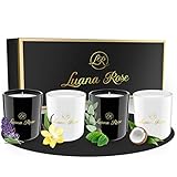 Luana Rose Duftkerzen Geschenkset - 4x 70g, Langanhaltender Duft, 100% Natürliche Sojawachs mit Ätherischen Ölen - Hochwertige Geschenke für Frauen, Aromatherapie Kerze - Scented Candle Set