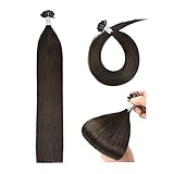 Extensions Echthaar Bondings U Tip Hair Extensions Echthaar Keratin Bondings Echthaar 35 cm Remy Echthaar Extensions Bondings (50g #2 Dunkelbraun)