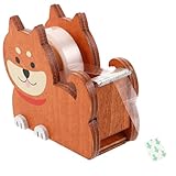 BUGUUYO Holz Klebebandabroller mit Ebene Motiv Tragbarer Washi Tape Halter Rutschfester Tisch Klebebandspender für Basteln Büro und Zuhause