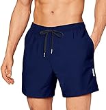 BENNIES Badehose Herren Badeshorts Männer Sporthose Herren kurz Shorts Bademode Boardshorts Schnelltrocknend Kurze Hose Schwimmhose Freizeithose mit Drawstring Swim Surfen Wassersport Summer Blau XL
