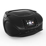 auna tragbare Stereoanlage CD/MP3-Player, Internet-FM-Radio, WLAN, Bluetooth/USB/Aux, 2,4 TFT-Display, Lautstärke 3W - Praktisch Für Musikliebhaber auf Reisen