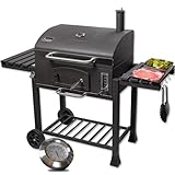 ACTIVA Holzkohlegrill Angulatus I Holzkohlegrill mit Deckel, verstellbarer Kohlewanne & Thermometer I Grillwagen für ein gelungenes Barbecue