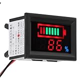 Batteriekapazitätsmesser, Digitaler LED-Batteriemonitor, Hochauflösendes Auto für Motorräder, für Motorroller, für Powerbank (Lithiumbatterie 12V)