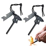 2 Stücke Feuerstahl,Feuerstahl OutdoorAusrüstung,Feuerstein,Feuerstarter,Traditioneller Feuerstarter,fireflint,Feuerstein Magnesium für Camping,Outdoor,Survival