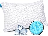 SUPA MODERN Kühlendes Bettkissen zum Schlafen, 1 Stück, verstellbares Bettkissen, Gel-geschreddertes Memory-Schaum-Kissen mit hypoallergenem bezug und verstellbarem Loft