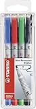 STABILO - Folienstift - OHPen universal - wasserlöslich medium - 4er Pack - grün, rot, blau, schwarz