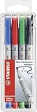 Folienstift - STABILO OHPen universal - wasserlöslich medium - 4er Pack - grün, rot, blau, schwarz