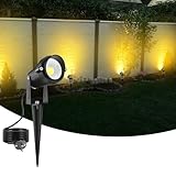 nipify Gartenbeleuchtung mit Strom, 5W Warmweiß Gartenstrahler LED Außen Wasserdicht IP65, Gartenleuchte mit Erdspieß Stecker, Gartenlampen für Draußen, Aussen, Garten, Terrasse, Baum, Teich