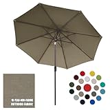 Eurmax USA Marktschirm für den Außenbereich, Terrassenschirm, Tischschirm mit 8 Rippen, Handkurbel und Belüftung, Taupe, 3 m