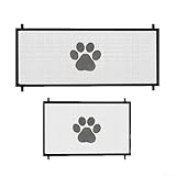 Rehoetom Faltbares Haustier-Absperrgitter – kein Bohren, tragbarer Hundezaun für den Innen- und Außenbereich, sicheres und platzsparendes Gehege in Weiß, einfach zu installierender Gitterzaun (groß)