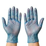TYGA Blaue Vinylhandschuhe, Einweghandschuhe, latexfrei, Mehrzweck-Vinylhandschuhe für Lebensmittelzubereitung, Reinigung, Catering und allgemeinen Gebrauch, stark, hygienisch und bequem, Größe XL