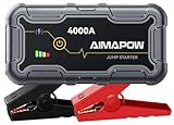 AIMAPOW Starthilfe Powerbank 4000A Auto Starthilfe mit LED-Taschenlampe, großen Bildschirm, Jumper Bildschirm, Autobatterie Booster für SUV Motorrad Rasenmähe