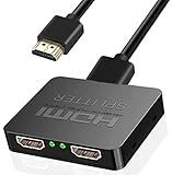 HDMI Splitter 1 in 2 Out 4K 3D HDMI Distributor Adapter 1 zu 2 Way für Dual Monitore, 2 Port Hub Kabel für PS3/4, Xbox, Sky, DVD, HDTV, Projektor