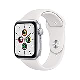 Apple Watch SE 2020 (GPS, 44MM) Aluminiumgehäuse Silber mit Blanc Sportarmband (Generalüberholt)