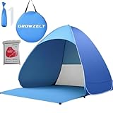 XXL Strandmuschel Pop Up uv Schutz 50 +, Strandzelt Sonnenschutz 3-5 Personen, Größer Strandmuschel Pop Up 200x165x130cm