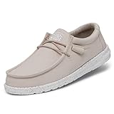 Hey Dude Herren Wally Slub Canvas Moc Toe Shoes, Natural, 42 EU