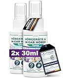 Qindoo Hörgerätespray entfernt Ohrenschmalz auch bei Kopfhörer, Headset oder In-Ear Ohrstöpsel, Hörgeräte Reinigung Spray, 30ml (2 Flaschen)