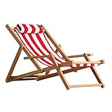 Klassische Klapp-Liegestühle mit Armlehnen, rot und weiß gestreift, max. 150 kg Tragkraft, perfekte Outdoor-Liegestühle für Garten und Terrasse