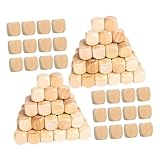 Gatuida 100 Stück Unbehandelte Sechsseitige Holzwürfel mit Abgerundeten Ecken Blankowürfel für DIY Brettspiele und Bastelbedarf