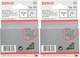 Bosch Professional 1000x Schmalrückenklammer Typ 55 Geharzt (Paneelen, Holzleiste, 6 x 1,08 x 30 mm, Zubehör Tacker) (Packung mit 2)