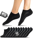 HELDENWERK Sneaker Socken Damen & Herren 10 Paar I Kurze Sneakersocken OEKOTEX zertifiziert mit atmungsaktiver Baumwolle I Kurzsocken Set Unisex Sportsocken (10x schwarz)