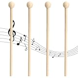 4er-Set Holzschlägel: Mallet Drumsticks Marimba & Klangstäbe für Xylophon, Glocken & Holzblöcke - ideal für Anfänger & Erwachsene.