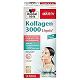 Doppelherz Kollagen 3000 Liquid - Haut + Bindegewebe - Mit Vitamin A, Zink und Biotin als Beitrag zur Erhaltung normaler Haut – 14 Portionsbeutel