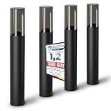 SSC-LUXon 4 Stück VARDA Standleuchte Außen schwarz E27 Fassung - Außenstehleuchte Höhe 50 cm Gehwegleuchte Design Pollerlampe