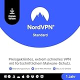 NordVPN Standard – 1 Jahr – VPN & Cybersicherheits-Software für 10 Geräte – Schadsoftware, bösartige Links & Werbung blockieren, persönliche Daten schützen – PC/Mac/Mobile [Online Code]