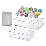 Basetousual cake pop ständer, cakepop stiel,lollipop ,2 Stücke 15 Löcher Cake Pop Halter Ständer, mit 100 Stück Papierstab, für Hochzeit Geburtstag Dessert Tisch Party Deko