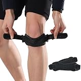 JDXun 2 Stück Patellasehnenbandage, Kniebandage für Damen und Männer, Verstellbare Bandage Knie für Sport, Laufen, Fitness, Tennis, Schwarz