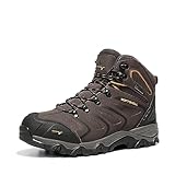 NORTIV 8 Herren Outdoorschuhe Wanderstiefel Trekking Wanderschuhe Wasserdicht Mid Kletterschuhe Bergsteigen Klettern Wandern Schuhe Hiking Boots,Size 43,Braun/Schwarz/Hellbraun,160448_M-E