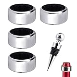 4 Weintropfenringe und 1 Korken, aus Edelstahl, Halskette für Flaschen, Leckagen, Zubehör für Familien, Bars, Restaurants