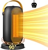 Heizlüfter, Elektrische Heizlüfter Energiesparend 1200W, PTC Keramik Heizlüfter Überhitzungs- & Kippschutz, Elektroheizung mit 6 Einstellbare Modus & Thermostat, Heizlüfter Klein für Zuhause, Büro